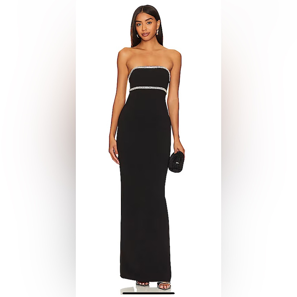 New Lovers & Friends Elegant Black Strapless Dress